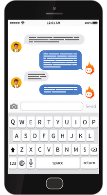 hot-bot-ai-convo-phone The Hot Bot AI conversation on a phone